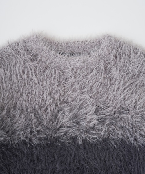 ADAM PATEK(アダムパテック)の「【ADAMPATEK/アダムパテック】 rough gradientborder crewneck グラデーションボーダーシャギークルーニット(ニット/セーター・レディース・グレー/グリーン/イエロー・1)」の9枚目の写真
