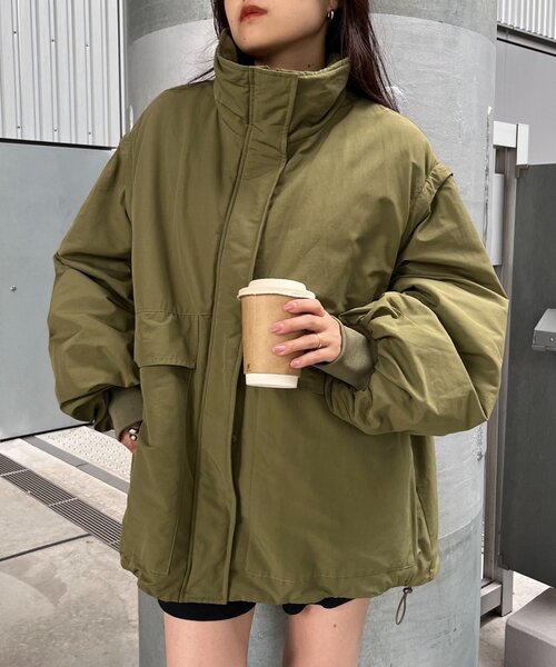 CIAOPANIC TYPY(チャオパニックティピー)の「∴【マルチウェイ】ZOZO限定BIGポケットスタンドワークアウター(ブルゾン・レディース・カーキ/オフホワイト/ブラウン/ブラック・ONE SIZE)」の22枚目の写真