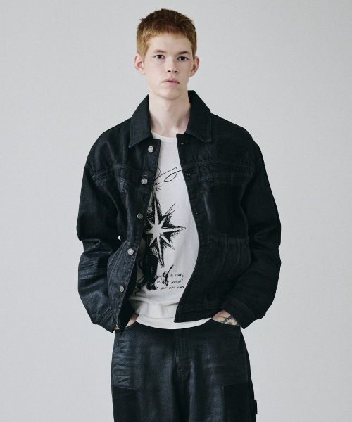 MAISON MINED(メゾンミネド)の「FADE TRACE DENIM JACKET BLACK(デニムジャケット・メンズ・その他・MEDIUM/LARGE)」の1枚目の写真