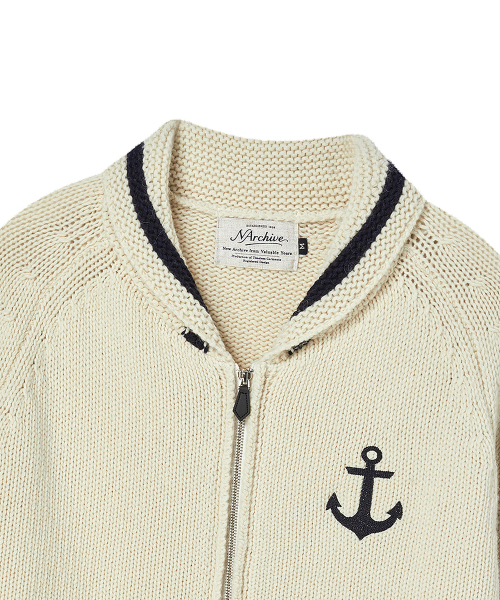 Beyond Closet（-）の「[COLLECTION LINE] ウールブレンド マリン ジップアップニット アイボリー（カーディガン/ボレロ・メンズ・その他・MEDIUM/LARGE）」の5枚目の写真