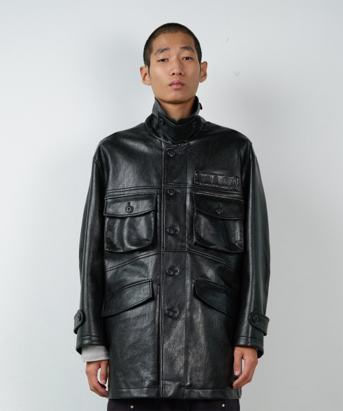 THEVINYLHOUSE(ザバイニルハウス)の「4 POCKET LEATHER CAR COAT BLACK(ライダースジャケット・レディース・その他・MEDIUM/LARGE)」の3枚目の写真