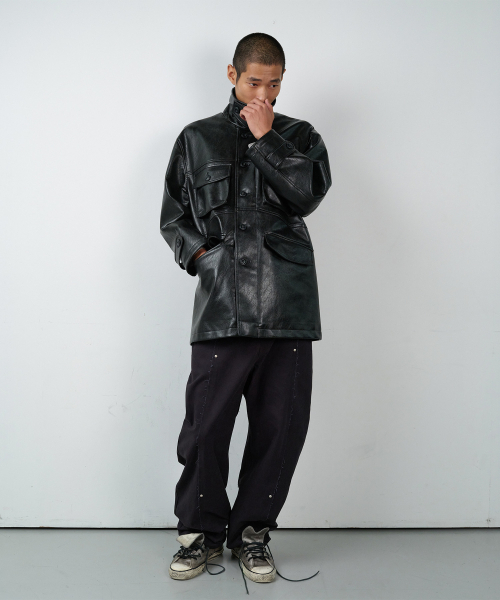 THEVINYLHOUSE(ザバイニルハウス)の「4 POCKET LEATHER CAR COAT BLACK(ライダースジャケット・レディース・その他・MEDIUM/LARGE)」の7枚目の写真