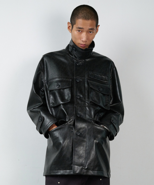 THEVINYLHOUSE(ザバイニルハウス)の「4 POCKET LEATHER CAR COAT BLACK(ライダースジャケット・レディース・その他・MEDIUM/LARGE)」の10枚目の写真