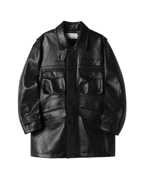 THEVINYLHOUSE(ザバイニルハウス)の「4 POCKET LEATHER CAR COAT BLACK(ライダースジャケット・レディース・その他・MEDIUM/LARGE)」の14枚目の写真