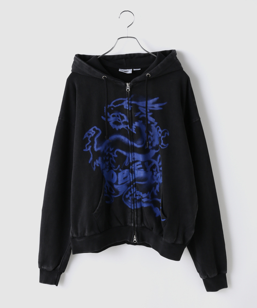 OBEY(オベイ)の「OBEY / オベイ DRACO ZIP HOOD(パーカー・メンズ・チャコールグレー/ブラック・LARGE/MEDIUM)」の1枚目の写真