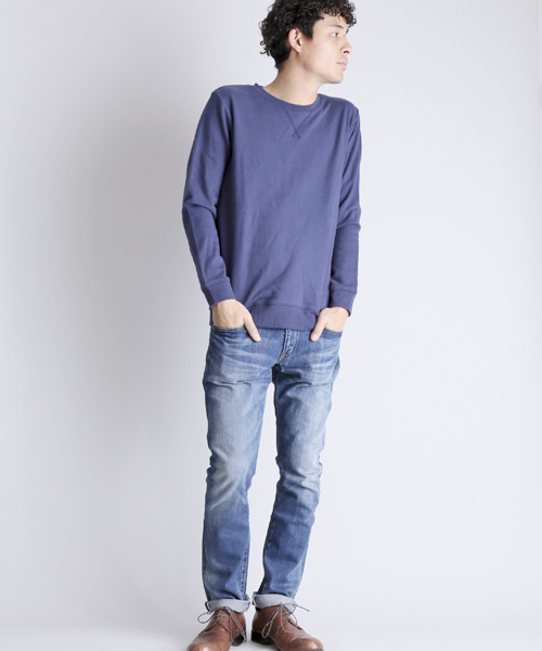 Denime（ドゥニーム）の「CREWNECK SWEAT/クルーネックスウェット（スウェット・メンズ・ピンク/ホワイト/グレー/ネイビー・LARGE/SMALL/X-LARGE/MEDIUM）」の12枚目の写真