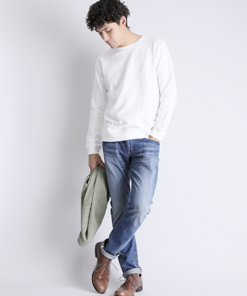 Denime（ドゥニーム）の「CREWNECK SWEAT/クルーネックスウェット（スウェット・メンズ・ピンク/ホワイト/グレー/ネイビー・LARGE/SMALL/X-LARGE/MEDIUM）」の15枚目の写真