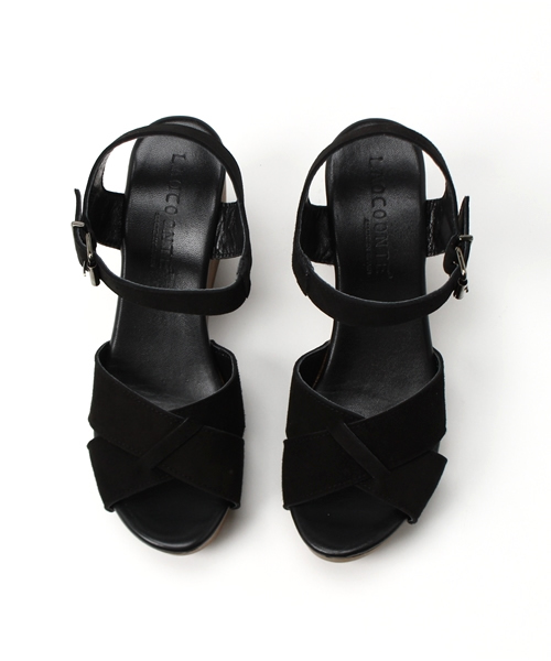 LE TALON（ルタロン）の「LAOCOONTE 8.5cmレザークロスウッドウエッジサンダル（サンダル・レディース・ブラック/キャメル・37/38/36/35）」の9枚目の写真