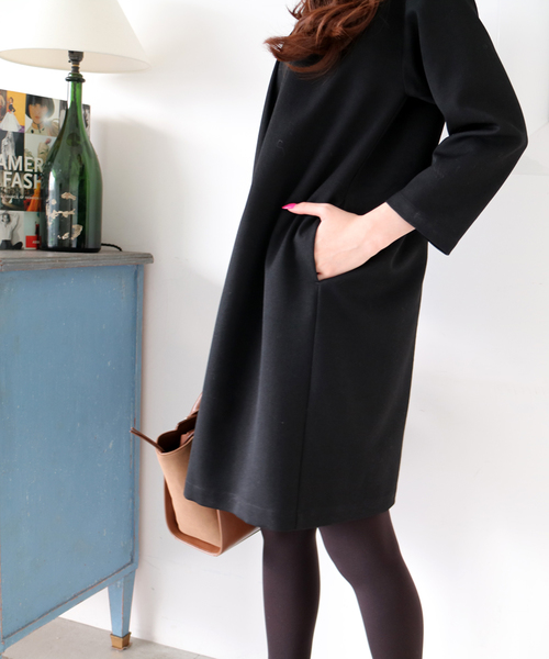 N.(N. Natural Beauty Basic)(エヌエヌナチュラルビューティーベーシック)の「Vネックタックワンピ-ス(ワンピース・レディース・ブラック/レッド/グリーン・MEDIUM)」の18枚目の写真