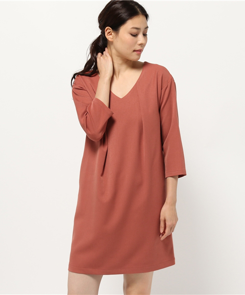 N.(N. Natural Beauty Basic)(エヌエヌナチュラルビューティーベーシック)の「Vネックタックワンピ-ス(ワンピース・レディース・ブラック/レッド/グリーン・MEDIUM)」の19枚目の写真