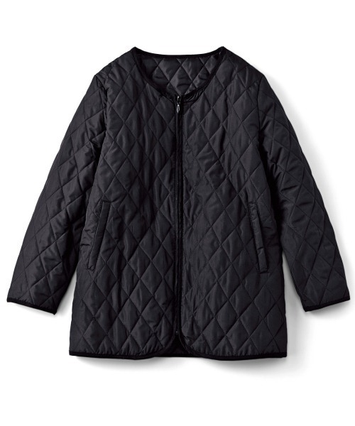 Iedit イディット の ｉｅｄｉｔ ｌａｂｏ 縦長ダイヤキルティングですっきり見える サーモライト中わたが暖か インナーコート 使いもｏｋなノーカラージャケット ダウンジャケット コート Wear