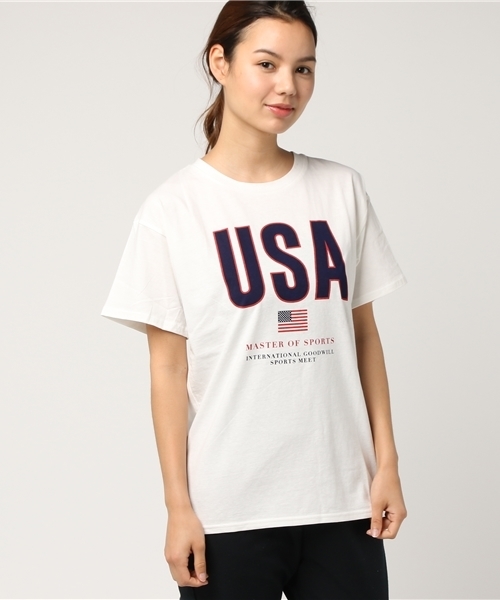 WEGO（ウィゴー）の「WEGO/FLAGロゴプリントカットソー（Tシャツ/カットソー・レディース・レッド/ホワイト/ネイビー・FREE）」の16枚目の写真