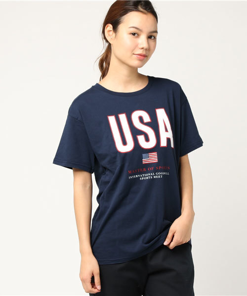 WEGO（ウィゴー）の「WEGO/FLAGロゴプリントカットソー（Tシャツ/カットソー・レディース・レッド/ホワイト/ネイビー・FREE）」の17枚目の写真