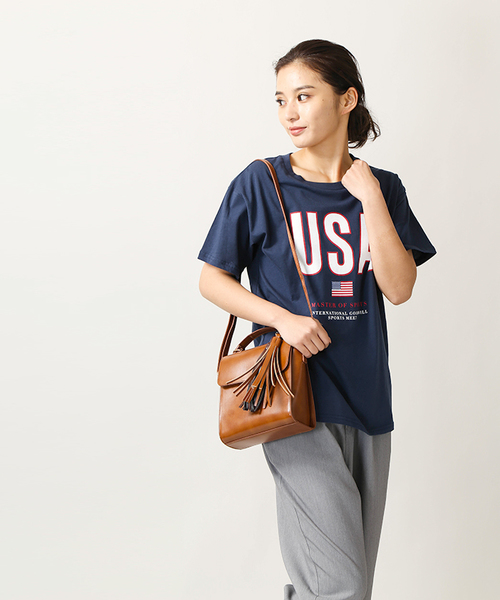 WEGO（ウィゴー）の「WEGO/FLAGロゴプリントカットソー（Tシャツ/カットソー・レディース・レッド/ホワイト/ネイビー・FREE）」の14枚目の写真