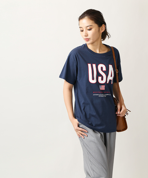 WEGO（ウィゴー）の「WEGO/FLAGロゴプリントカットソー（Tシャツ/カットソー・レディース・レッド/ホワイト/ネイビー・FREE）」の15枚目の写真