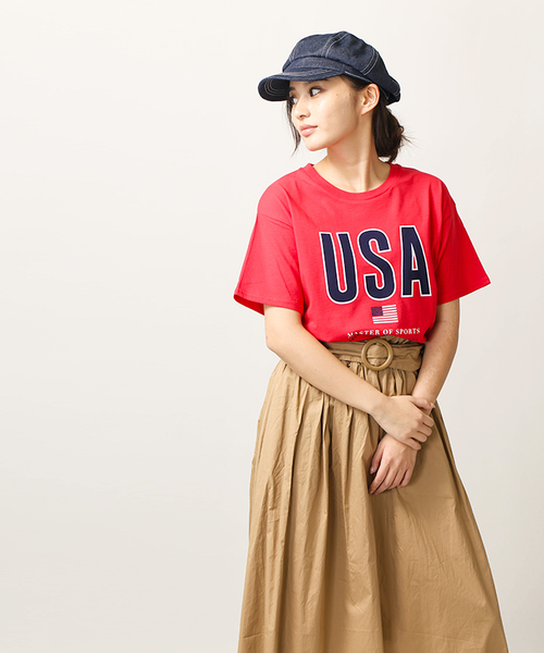 WEGO（ウィゴー）の「WEGO/FLAGロゴプリントカットソー（Tシャツ/カットソー・レディース・レッド/ホワイト/ネイビー・FREE）」の20枚目の写真