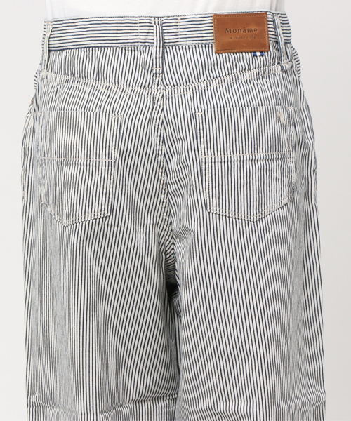 Moname（モナーム）の「■Moname   ヒッコリー デニムストライプパンツ   WIDE PANTS(ワイドパンツ)  41172214（デニムパンツ・レディース・ホワイト・23inch/26inch/24inch/25inch）」の6枚目の写真