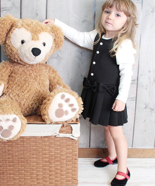 Rora（ローラ）の「メラ ジャンパースカート(2color)（ジャンパースカート・キッズ・ブラック/ネイビー・90㎝/110cm/120cm/130cm/100cm/140cm）」の12枚目の写真