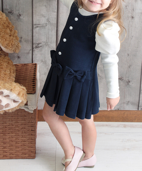 Rora（ローラ）の「メラ ジャンパースカート(2color)（ジャンパースカート・キッズ・ブラック/ネイビー・90㎝/110cm/120cm/130cm/100cm/140cm）」の20枚目の写真
