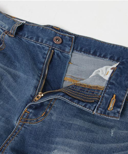 VENCEEXCHANGE（ヴァンスエクスチェンジ）の「デニムダメージスキニー                  （デニムパンツ・メンズ・ライトブルー/ブルー・LARGE/MEDIUM/SMALL）」の9枚目の写真