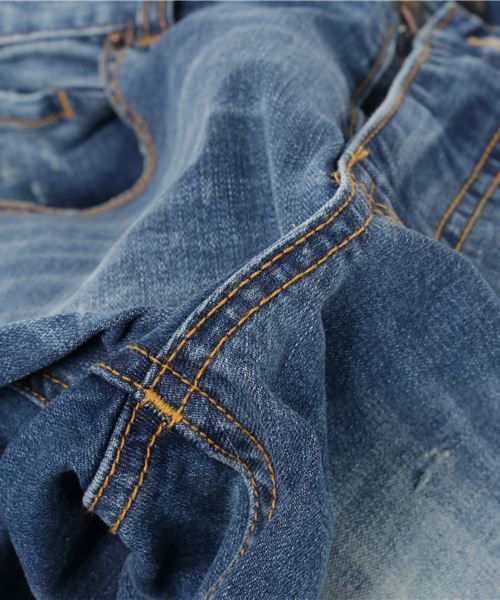 VENCEEXCHANGE（ヴァンスエクスチェンジ）の「デニムダメージスキニー                  （デニムパンツ・メンズ・ライトブルー/ブルー・LARGE/MEDIUM/SMALL）」の5枚目の写真