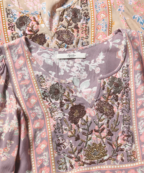 Another Edition（アナザーエディション）の「AE[S]R FLW BAMBOO OP（ワンピース・レディース・ベージュ/ネイビー/ライラック・フリー）」の11枚目の写真