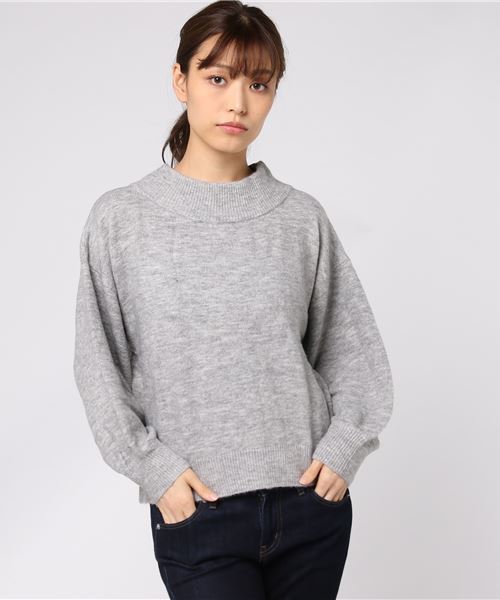 earth music&ecology（アースミュージックアンドエコロジー）の「・ワイドネックニットプルオーバー（ニット/セーター・レディース・ブラック/ブルーグリーン/キャメル/杢グレー/ボルドー/ネイビー/アイボリー・FREE）」の4枚目の写真