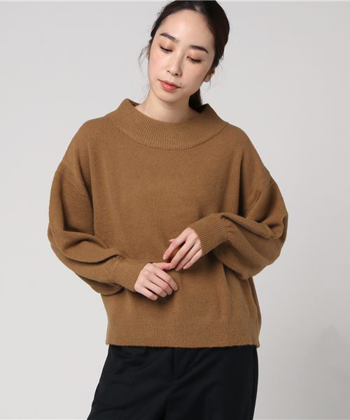 earth music&ecology（アースミュージックアンドエコロジー）の「・ワイドネックニットプルオーバー（ニット/セーター・レディース・ブラック/ブルーグリーン/キャメル/杢グレー/ボルドー/ネイビー/アイボリー・FREE）」の7枚目の写真