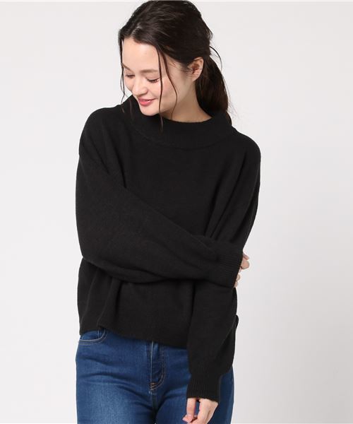 earth music&ecology（アースミュージックアンドエコロジー）の「・ワイドネックニットプルオーバー（ニット/セーター・レディース・ブラック/ブルーグリーン/キャメル/杢グレー/ボルドー/ネイビー/アイボリー・FREE）」の3枚目の写真