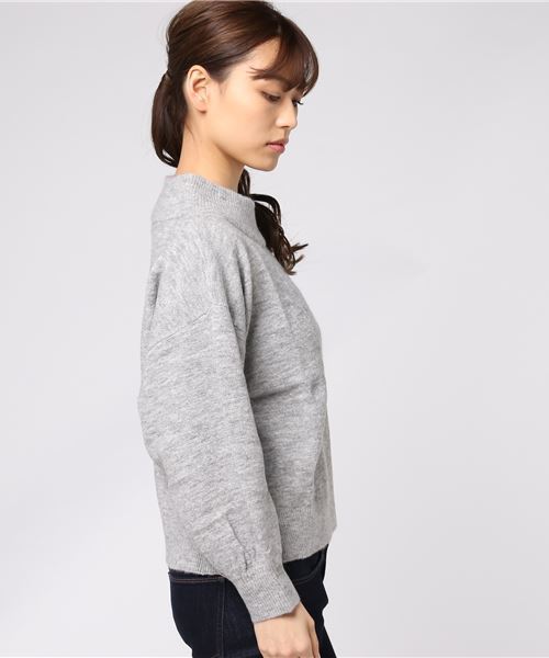 earth music&ecology（アースミュージックアンドエコロジー）の「・ワイドネックニットプルオーバー（ニット/セーター・レディース・ブラック/ブルーグリーン/キャメル/杢グレー/ボルドー/ネイビー/アイボリー・FREE）」の10枚目の写真