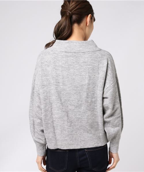 earth music&ecology（アースミュージックアンドエコロジー）の「・ワイドネックニットプルオーバー（ニット/セーター・レディース・ブラック/ブルーグリーン/キャメル/杢グレー/ボルドー/ネイビー/アイボリー・FREE）」の8枚目の写真