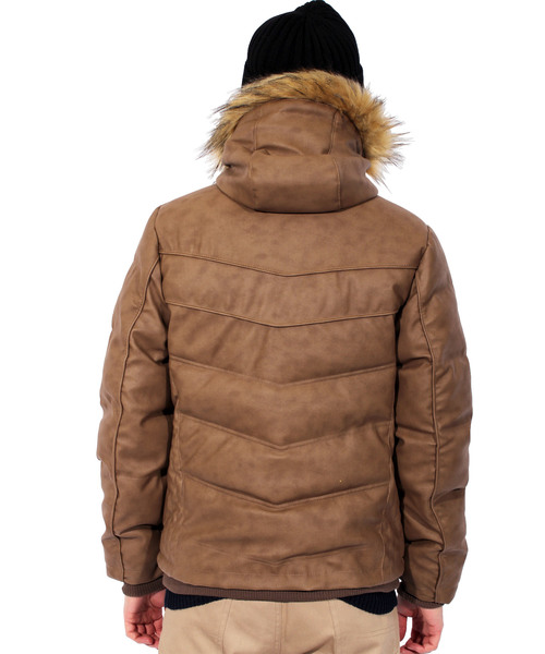 8(eight)(エイト)の「ファー付き 中綿 PUレザージャケット ブルゾン(ダウンジャケット/コート・メンズ・ブラック/キャメル/ブラウン・MEDIUM/X-LARGE/LARGE)」の8枚目の写真