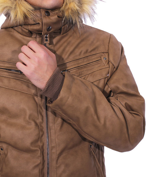 8(eight)(エイト)の「ファー付き 中綿 PUレザージャケット ブルゾン(ダウンジャケット/コート・メンズ・ブラック/キャメル/ブラウン・MEDIUM/X-LARGE/LARGE)」の10枚目の写真