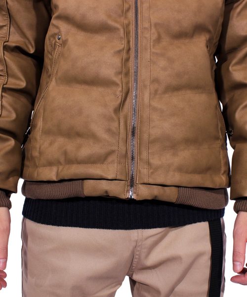 8(eight)(エイト)の「ファー付き 中綿 PUレザージャケット ブルゾン(ダウンジャケット/コート・メンズ・ブラック/キャメル/ブラウン・MEDIUM/X-LARGE/LARGE)」の13枚目の写真