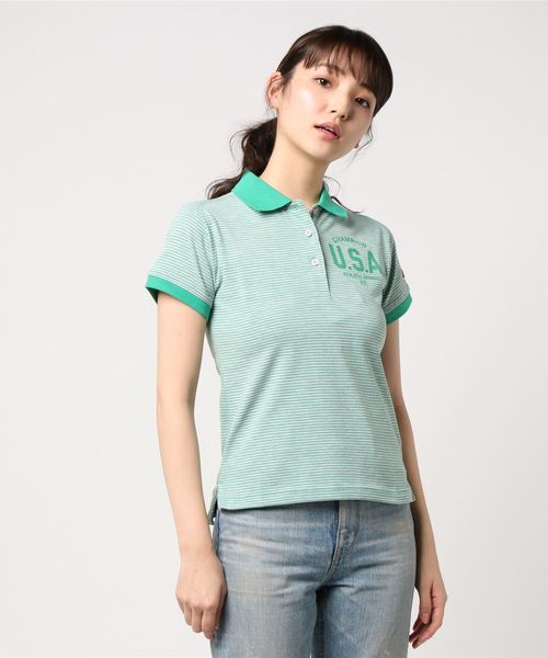 Champion Golf(チャンピオンゴルフ)の「【Champion/チャンピオン】レディース GOLF ポロシャツ(ポロシャツ・レディース・サックスブルー/グリーン/レッド/マスタード・LARGE/MEDIUM)」の2枚目の写真