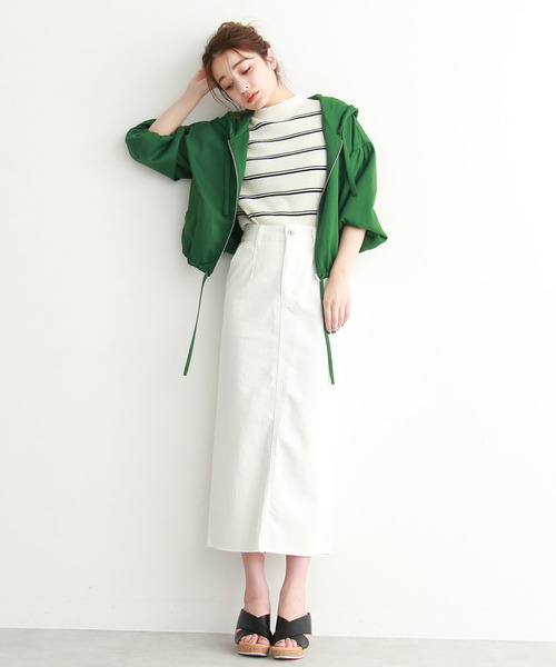 FREE'S MART（フリーズマート）の「◆フーディードロストブルゾン（ブルゾン・レディース・ホワイト/ネイビー/グリーン・FREE）」の9枚目の写真