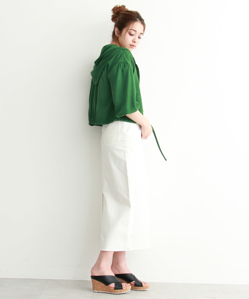 FREE'S MART（フリーズマート）の「◆フーディードロストブルゾン（ブルゾン・レディース・ホワイト/ネイビー/グリーン・FREE）」の6枚目の写真