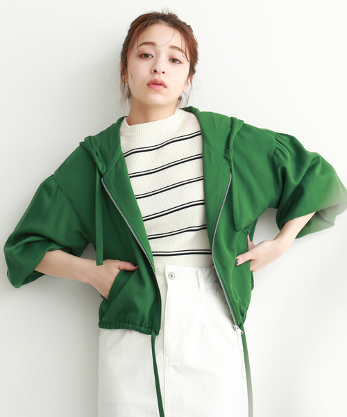 FREE'S MART（フリーズマート）の「◆フーディードロストブルゾン（ブルゾン・レディース・ホワイト/ネイビー/グリーン・FREE）」の14枚目の写真