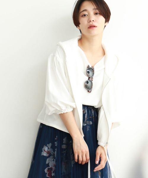 FREE'S MART（フリーズマート）の「◆フーディードロストブルゾン（ブルゾン・レディース・ホワイト/ネイビー/グリーン・FREE）」の16枚目の写真