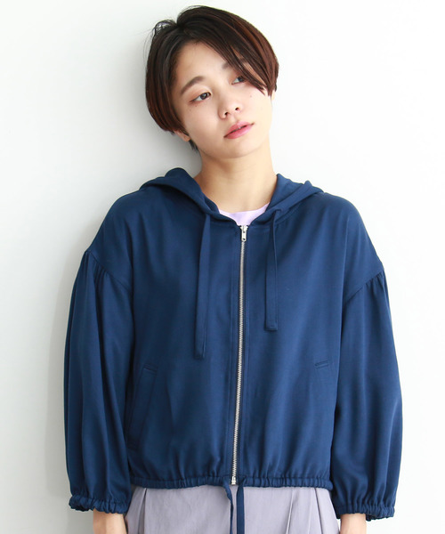 FREE'S MART（フリーズマート）の「◆フーディードロストブルゾン（ブルゾン・レディース・ホワイト/ネイビー/グリーン・FREE）」の5枚目の写真