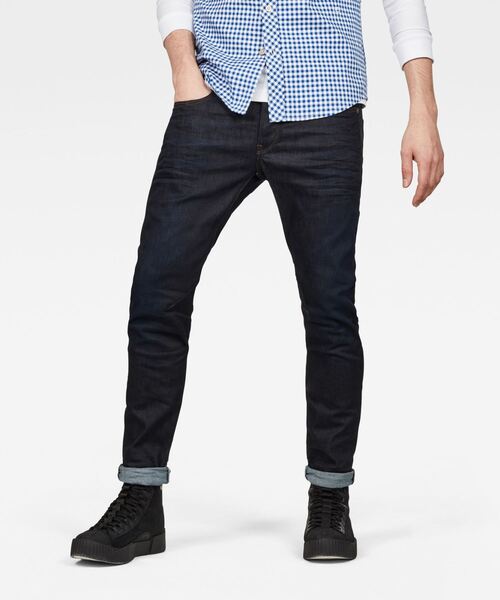 G-STAR(ジースター)の「D-STAQ 5-POCKET SLIM JEANS/スリムテーパードジーンズ(デニムパンツ・メンズ・ダークインディゴブルー・29/30/27/30/28/30/28/32/29/32/30/32/31/32/27/32/34/32/32/32/33/32/30/30/33/30/31/30/32/30/36/32/34/30/36/30)」の7枚目の写真