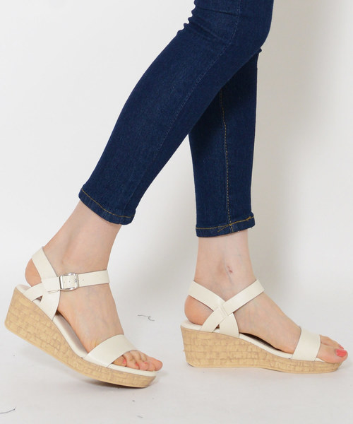 shopnikoniko（ショップニコニコ）の「日本製 ストラップ 厚底ジュートサンダル（サンダル・レディース・ホワイト/ブラック/ブルー/マスタード/ベージュ系その他・LL/S/M/L）」の2枚目の写真