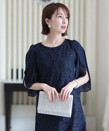 スリーブ レース ワンピースドレス 大きいサイズ ミニ丈&七分袖 結婚式 フォーマル オケージョンドレス お呼ばれ 二次会 成人式 同窓会 謝恩会 20代 30代