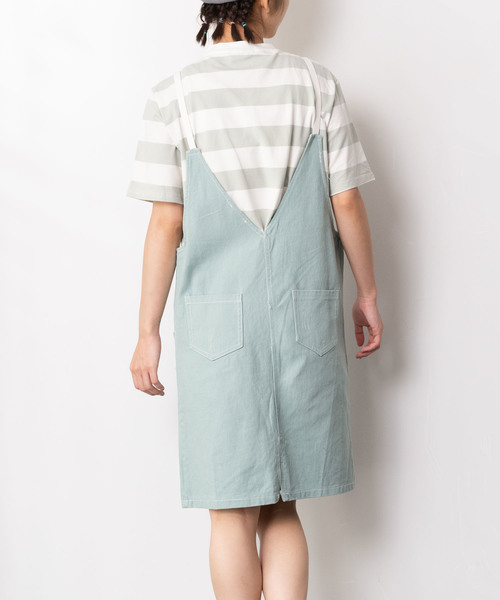 and R（アンドアール）の「ボーダーインナー×ジャンパースカート（ジャンパースカート・レディース・パープル/イエロー/グリーン・FREE）」の5枚目の写真