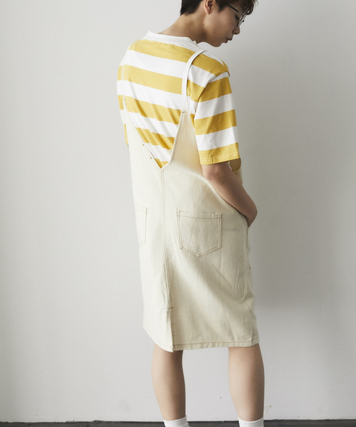 and R（アンドアール）の「ボーダーインナー×ジャンパースカート（ジャンパースカート・レディース・パープル/イエロー/グリーン・FREE）」の9枚目の写真