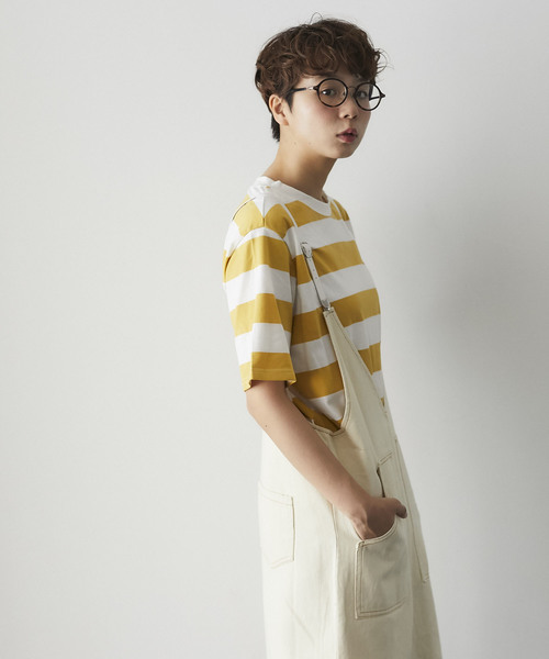 and R（アンドアール）の「ボーダーインナー×ジャンパースカート（ジャンパースカート・レディース・パープル/イエロー/グリーン・FREE）」の11枚目の写真