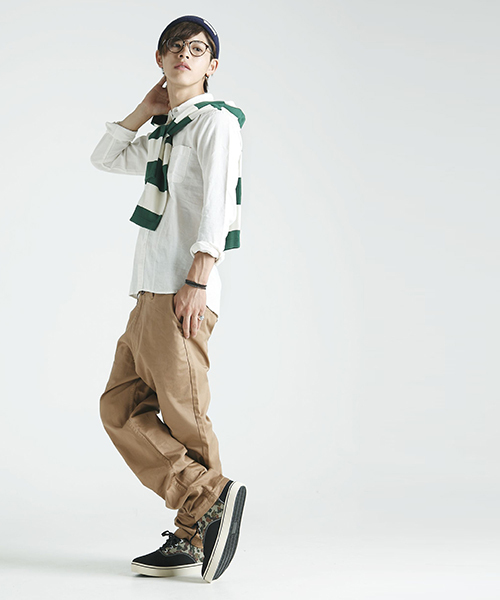 WEGO(ウィゴー)の「WEGO/ラガーボーダーTee(Tシャツ/カットソー・メンズ・グリーン/ネイビー/レッド・MEDIUM/LARGE)」の10枚目の写真