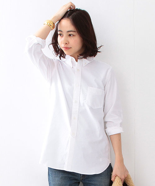 BEAMS BOY（ビームスボーイ）の「BEAMS BOY / オックスフォード BDシャツ（シャツ/ブラウス・レディース・ホワイト/ブルー/ピンク・0/1）」の2枚目の写真