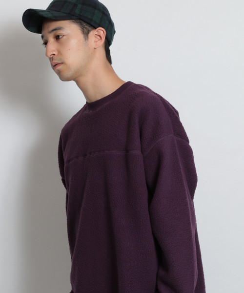 niko and...（ニコアンド）の「ボアボートネックプルオーバー（Tシャツ/カットソー・メンズ・アイボリー/パープル/キャメル/ブラック・LARGE/MEDIUM）」の4枚目の写真