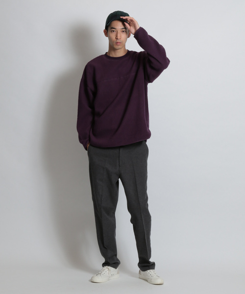 niko and...（ニコアンド）の「ボアボートネックプルオーバー（Tシャツ/カットソー・メンズ・アイボリー/パープル/キャメル/ブラック・LARGE/MEDIUM）」の8枚目の写真